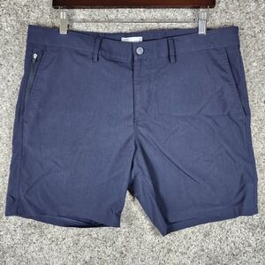 tasc Performance Shorts Mens 36 Tailored Fit Bamboo Blend Navy Blue Excellent
